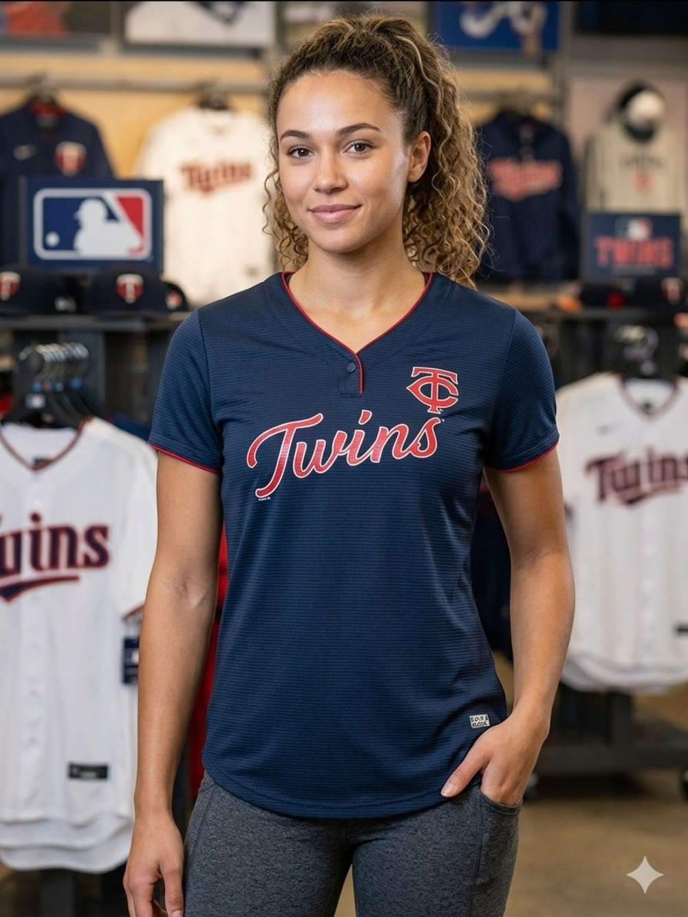 Minnesota Twins MLB TX3 Cool Performance Shirt Women's Large Navy Blue Baseball